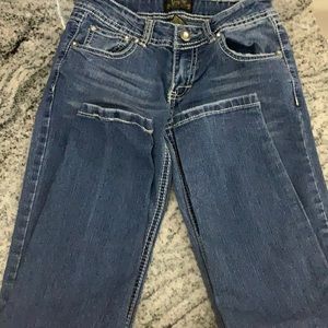 Girls Karma Blue distressed skinny jeans Sz 10